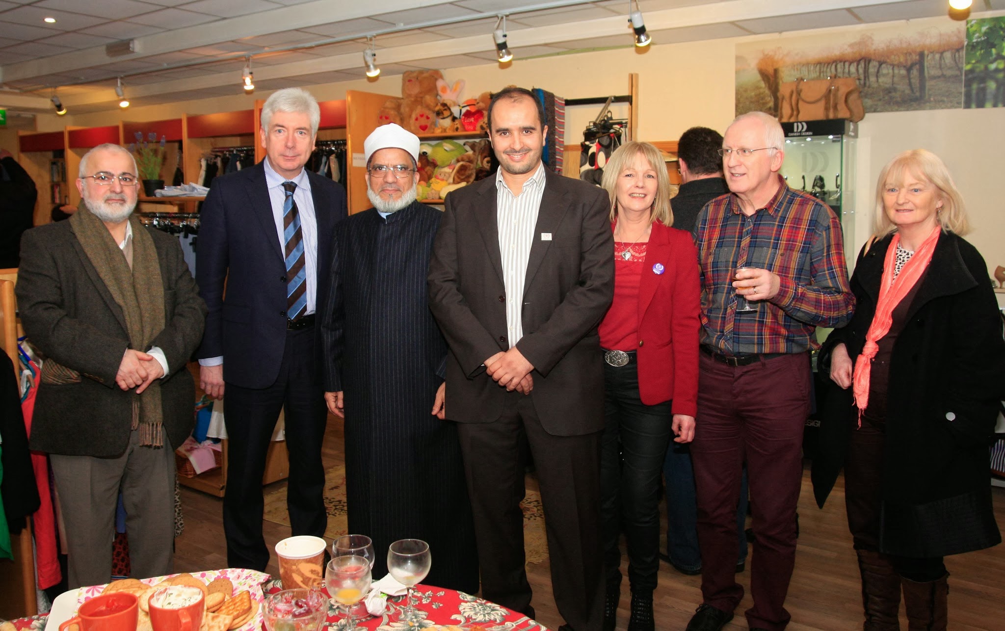 Kaddo,  Minister Alex White TD, Sheikh Hussain Halawa, Belkacem Belfedhal, Sheila Geraghty, Bryan Morrison and Marian White